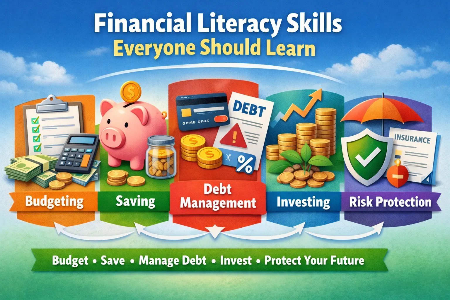 financial literacy skills everyone should learn budgeting saving debt management investing and risk protection