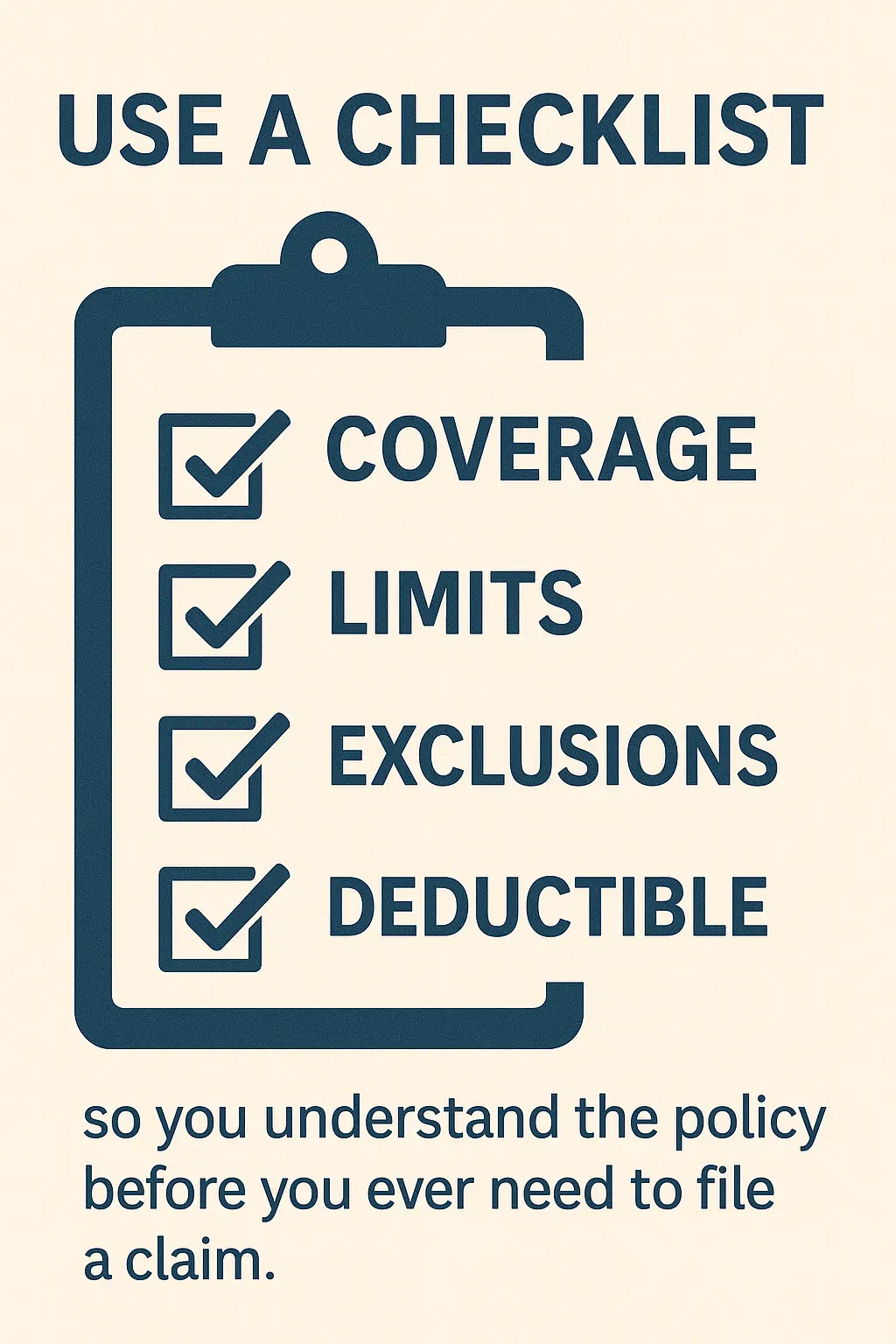 what is insurance checklist for beginners to understand coverage limits exclusions and deductible